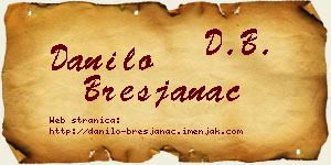 Danilo Bresjanac vizit kartica